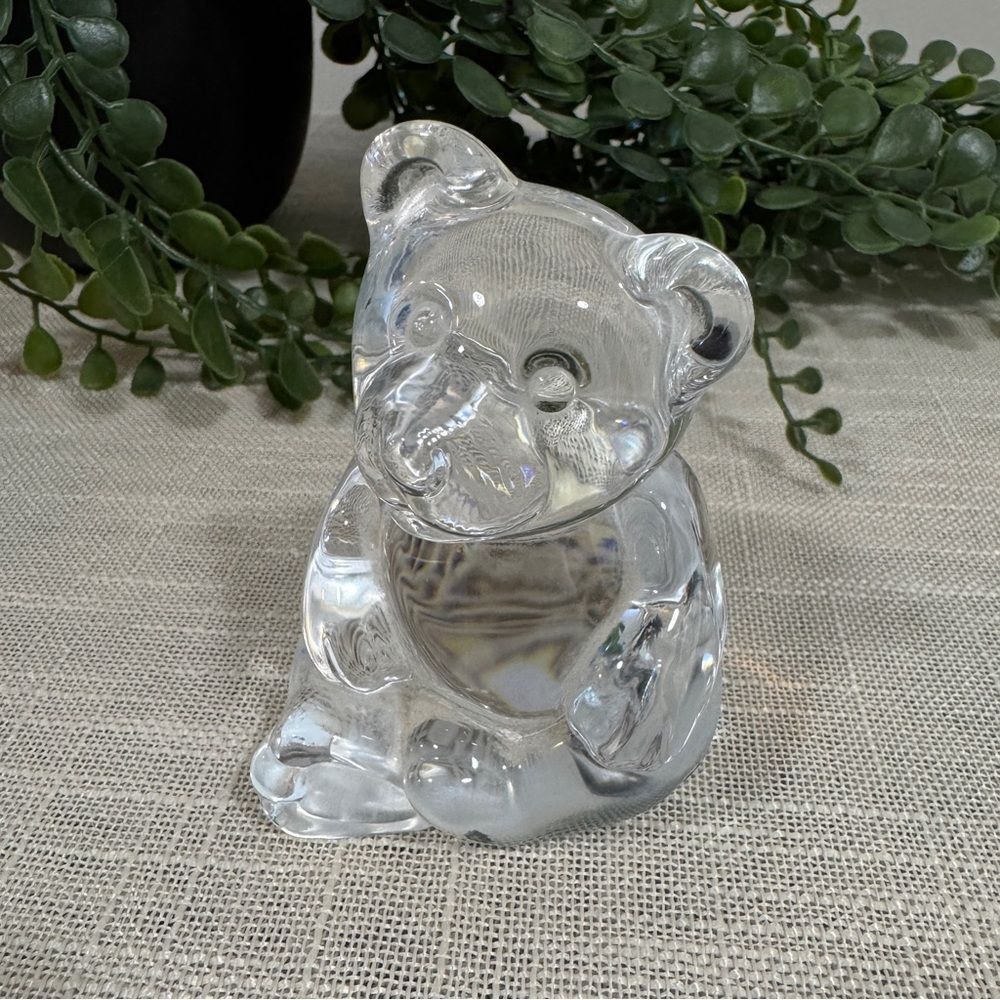 Vintage Crystal Bear Figurine Princess House Cute Desk Shelf Decor